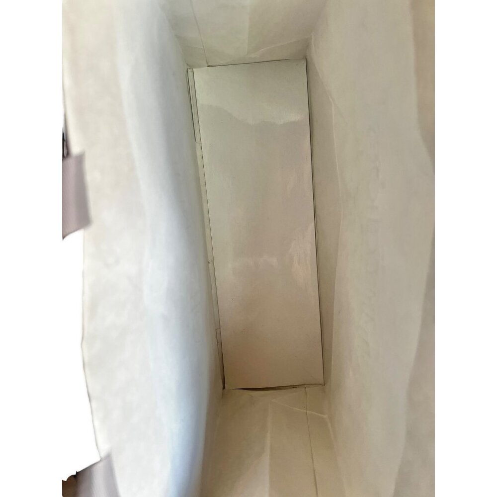 Jimmy Choo Shopping Bag Ribbon Handles Paper with Bottom Card 14x11x4.75  Gray - Picture 11 of 11